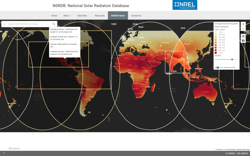 NSRDB National Solar Radiation Database